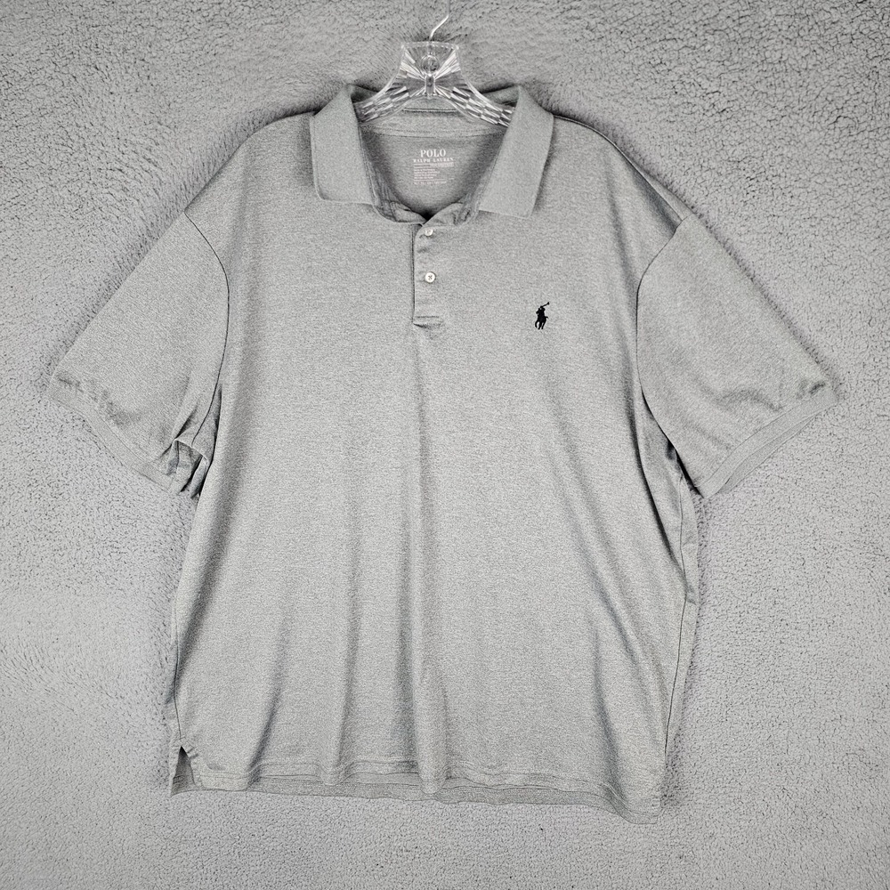 Polo Ralph Lauren Polo Shirt Men XL Gray Short Sleeve Pony Logo Golf Performance
